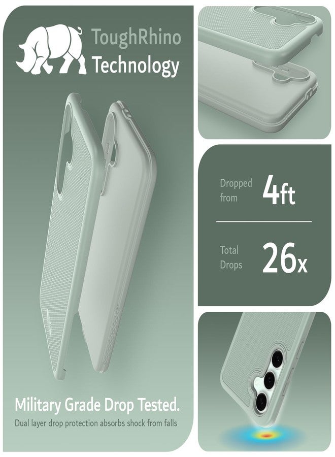 TUDIA MergeGrip [Military Grade] Designed for Samsung Galaxy S24 FE Case (2024), [Drop Tested] Dual Layer Shockproof Slim Tough Heavy Duty Protective Phone Cases for Galaxy S24 FE (Green Lily) - Image 2
